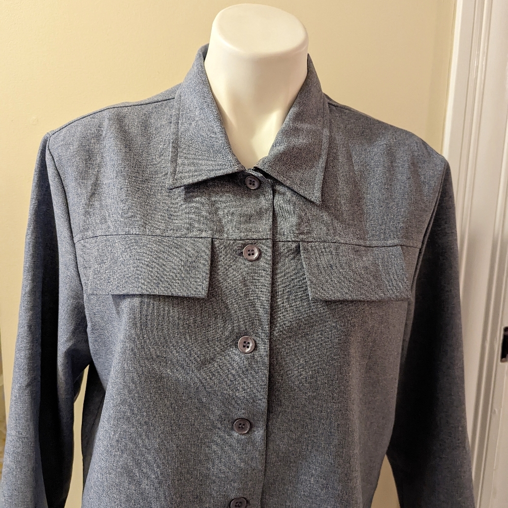 Vintage Basic Editions Blue Light Button Down Jac… - image 5